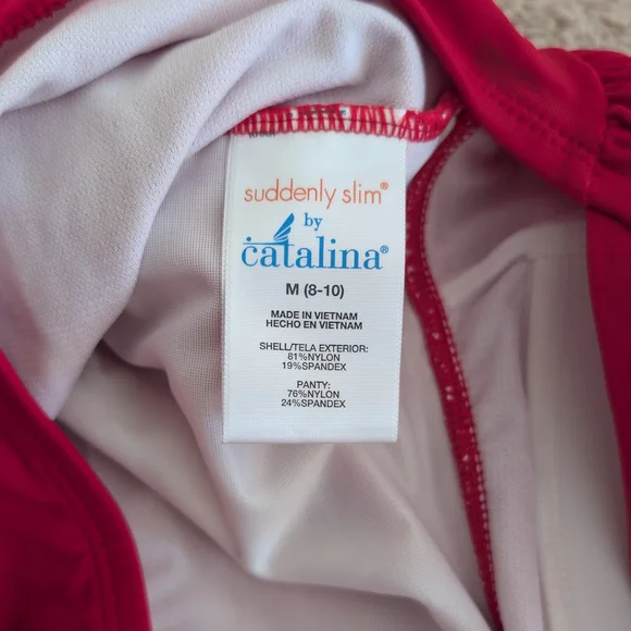 BOGO! Catalina Red Swimsuit Skirted Swim Dress M - Picture 3 of 3